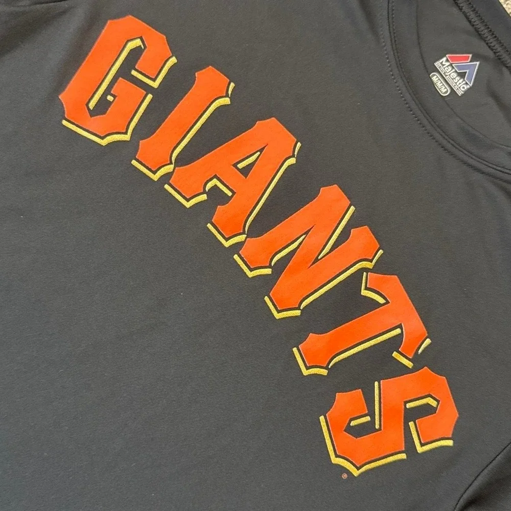 New Majestic San Francisco Giants Boys Medium Black MLB Baseball T-Shirt Youth